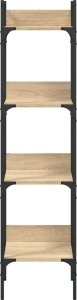 vidaXL 4-poziomowy regał na książki, dąb sonoma, 35x30x138,5 cm 5