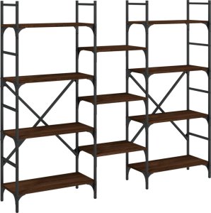 vidaXL Regał na książki, brązowy dąb, 160x28,5x136,5 cm, płyta wiórowa 2