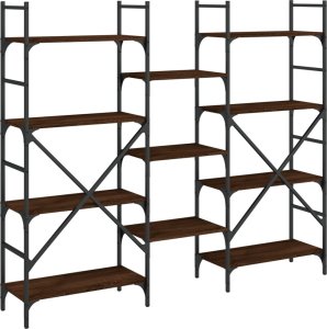 vidaXL Regał na książki, brązowy dąb, 160x28,5x136,5 cm, płyta wiórowa 7