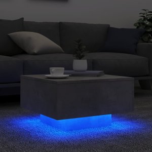 vidaXL Stolik kawowy z podświetleniem LED, szarość betonu, 55x55x31 cm 4