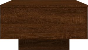 vidaXL Stolik kawowy z podświetleniem LED, brązowy dąb, 55x55x31 cm 8