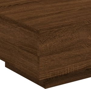vidaXL Stolik kawowy z podświetleniem LED, brązowy dąb, 55x55x31 cm 10