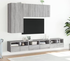 vidaXL Ścienna szafka TV, szary dąb sonoma, 60x30x30 cm 4