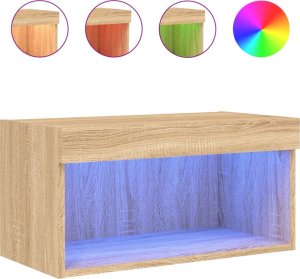 vidaXL Szafka pod TV, z oświetleniem LED, dąb sonoma, 60x30x30 cm 2