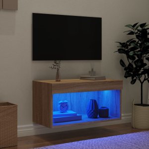 vidaXL Szafka pod TV, z oświetleniem LED, dąb sonoma, 60x30x30 cm 3
