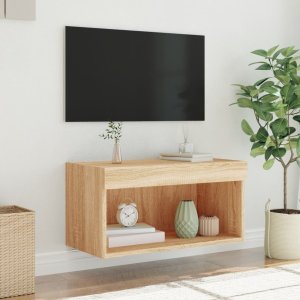 vidaXL Szafka pod TV, z oświetleniem LED, dąb sonoma, 60x30x30 cm 5