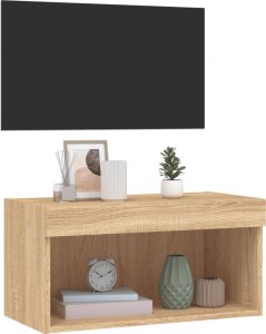 vidaXL Szafka pod TV, z oświetleniem LED, dąb sonoma, 60x30x30 cm 6