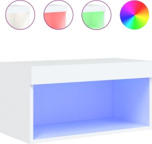 vidaXL Szafka pod TV, z oświetleniem LED, biała, 60x30x30 cm 2