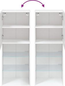 vidaXL Szafka TV z LED, biała, 40,5x30x102 cm 12