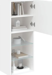 vidaXL Szafka TV z LED, biała, 40,5x30x102 cm 6