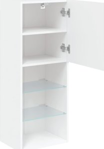 vidaXL Szafka TV z LED, biała, 40,5x30x102 cm 8