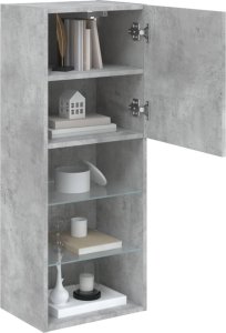 vidaXL Szafka TV z LED, szarość betonu, 40,5x30x102 cm 6