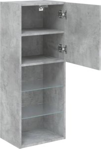 vidaXL Szafka TV z LED, szarość betonu, 40,5x30x102 cm 8