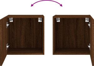 vidaXL Ścienne szafki TV, 2 szt., brązowy dąb, 40,5x30x40 cm 11