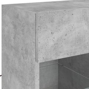 vidaXL Ścienna szafka TV z LED, szarość betonu, 58,5x30x60,5 cm 11