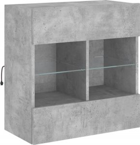 vidaXL Ścienna szafka TV z LED, szarość betonu, 58,5x30x60,5 cm 3