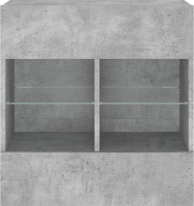 vidaXL Ścienna szafka TV z LED, szarość betonu, 58,5x30x60,5 cm 7