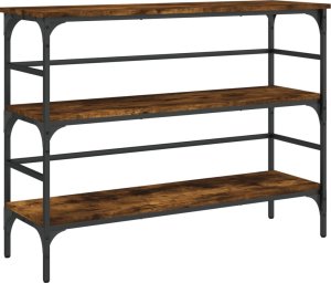 vidaXL Stolik konsolowy, przydymiony dąb, 100x32x75 cm 2