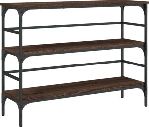 vidaXL Stolik konsolowy, brązowy dąb, 100x32x75 cm 2