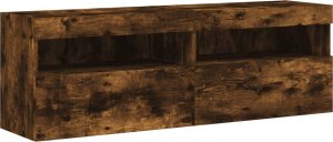 vidaXL Ścienne szafki TV z LED, 2 szt., przydymiony dąb, 60x30x40 cm 3