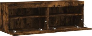 vidaXL Ścienne szafki TV z LED, 2 szt., przydymiony dąb, 60x30x40 cm 8
