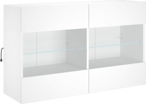 vidaXL Ścienna szafka TV z LED, biała, 98,5x30x60,5 cm 3