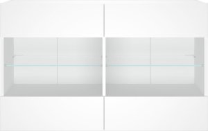 vidaXL Ścienna szafka TV z LED, biała, 98,5x30x60,5 cm 7