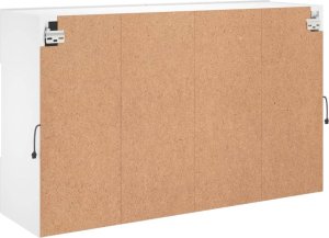 vidaXL Ścienna szafka TV z LED, biała, 98,5x30x60,5 cm 10