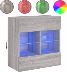 vidaXL Ścienna szafka TV z LED, szary dąb sonoma, 58,5x30x60,5 cm 2