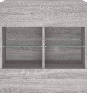 vidaXL Ścienna szafka TV z LED, szary dąb sonoma, 58,5x30x60,5 cm 7