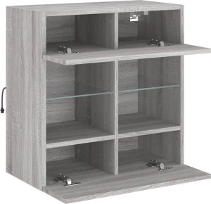 vidaXL Ścienna szafka TV z LED, szary dąb sonoma, 58,5x30x60,5 cm 8