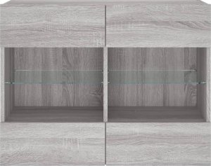 vidaXL Ścienna szafka TV z LED, szary dąb sonoma, 78,5x30x60,5 cm 7