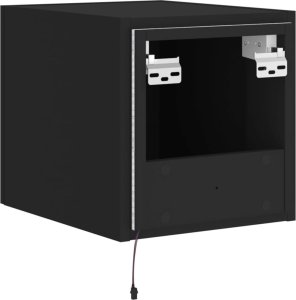 vidaXL Ścienne szafki TV z LED, 2 szt., czarne, 30,5x35x30 cm 12