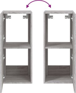 vidaXL Ścienna szafka TV z LED, szary dąb sonoma, 30,5x35x70 cm 12