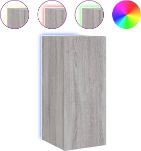 vidaXL Ścienna szafka TV z LED, szary dąb sonoma, 30,5x35x70 cm 2