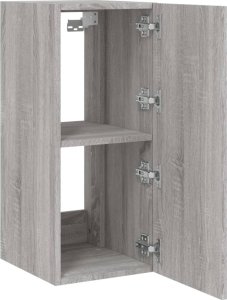 vidaXL Ścienna szafka TV z LED, szary dąb sonoma, 30,5x35x70 cm 8