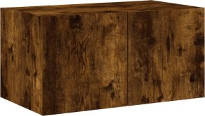 vidaXL Ścienna szafka TV z LED, przydymiony dąb, 60x35x31 cm 7