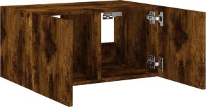 vidaXL Ścienna szafka TV z LED, przydymiony dąb, 60x35x31 cm 8