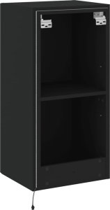 vidaXL Ścienna szafka TV z LED, czarna, 40,5x35x80 cm 11