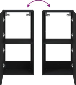 vidaXL Ścienna szafka TV z LED, czarna, 40,5x35x80 cm 12