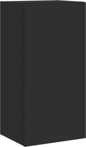 vidaXL Ścienna szafka TV z LED, czarna, 40,5x35x80 cm 7