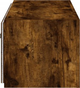 vidaXL Ścienna szafka TV z LED, przydymiony dąb, 80x35x31 cm 10