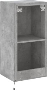 vidaXL Ścienna szafka TV z LED, szarość betonu, 40,5x35x80 cm 11