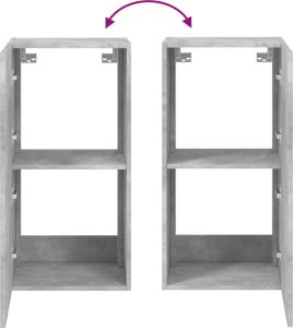 vidaXL Ścienna szafka TV z LED, szarość betonu, 40,5x35x80 cm 12