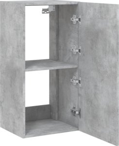 vidaXL Ścienna szafka TV z LED, szarość betonu, 40,5x35x80 cm 8