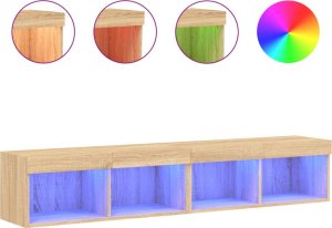 vidaXL Szafki TV, z LED, 2 szt., kolor dąb sonoma, 80x30x30 cm 2