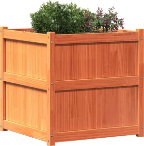 vidaXL Donica ogrodowa, woskowy brąz, 70x70x70 cm, lite drewno sosnowe 4