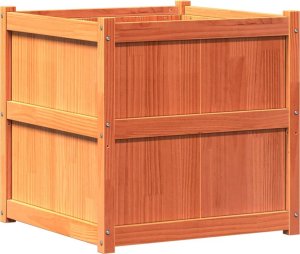 vidaXL Donica ogrodowa, woskowy brąz, 70x70x70 cm, lite drewno sosnowe 6