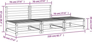 vidaXL Sofa ogrodowa bez podłokietników, z podnóżkiem, woskowy brąz 8