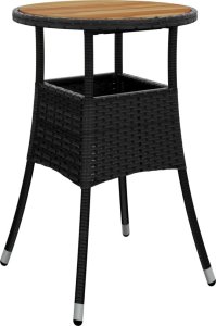 vidaXL 3-cz. zestaw ogrodowych mebli bistro z poduszkami, czarny 6